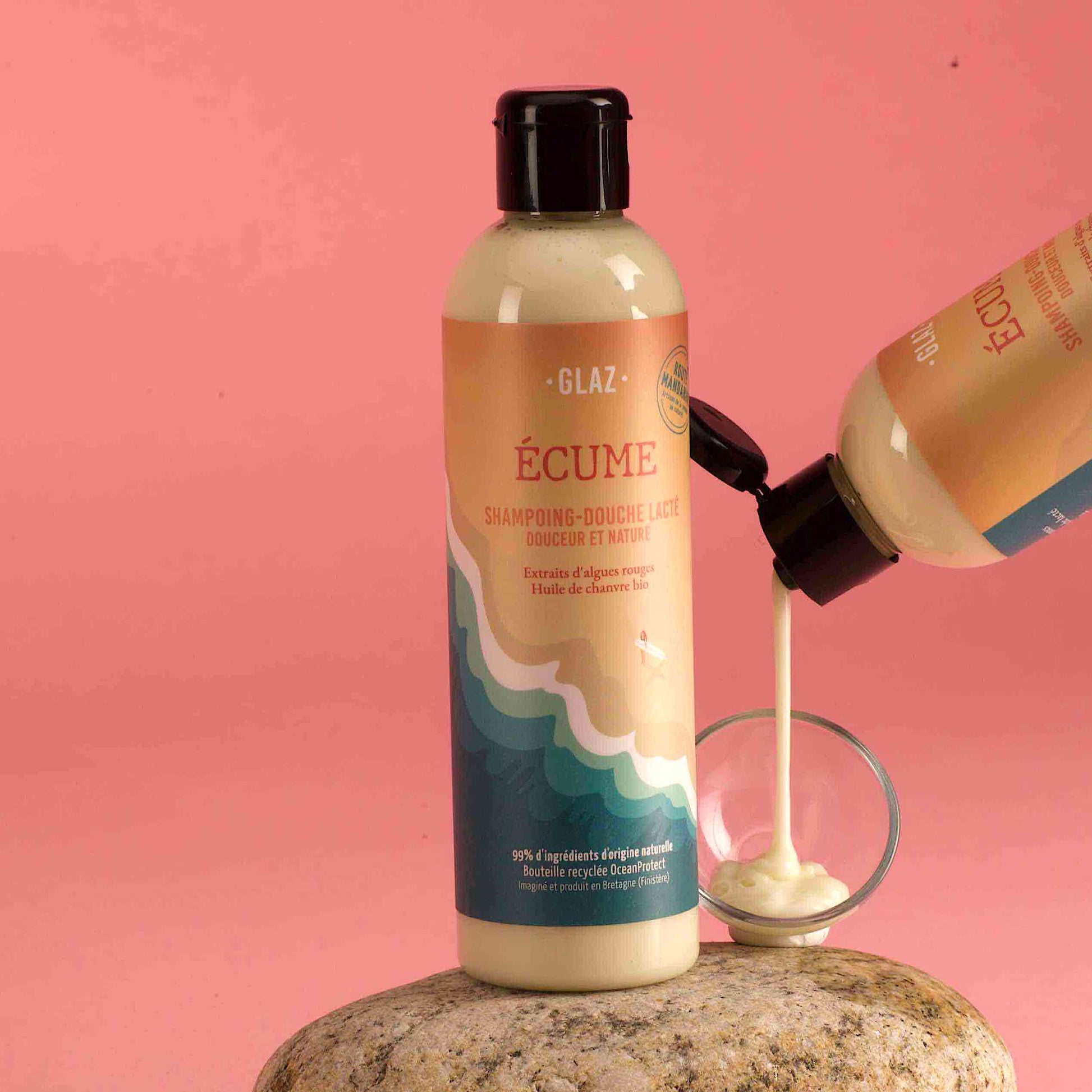 Shampoing douche très doux et naturel imaginé et produit en bretagne