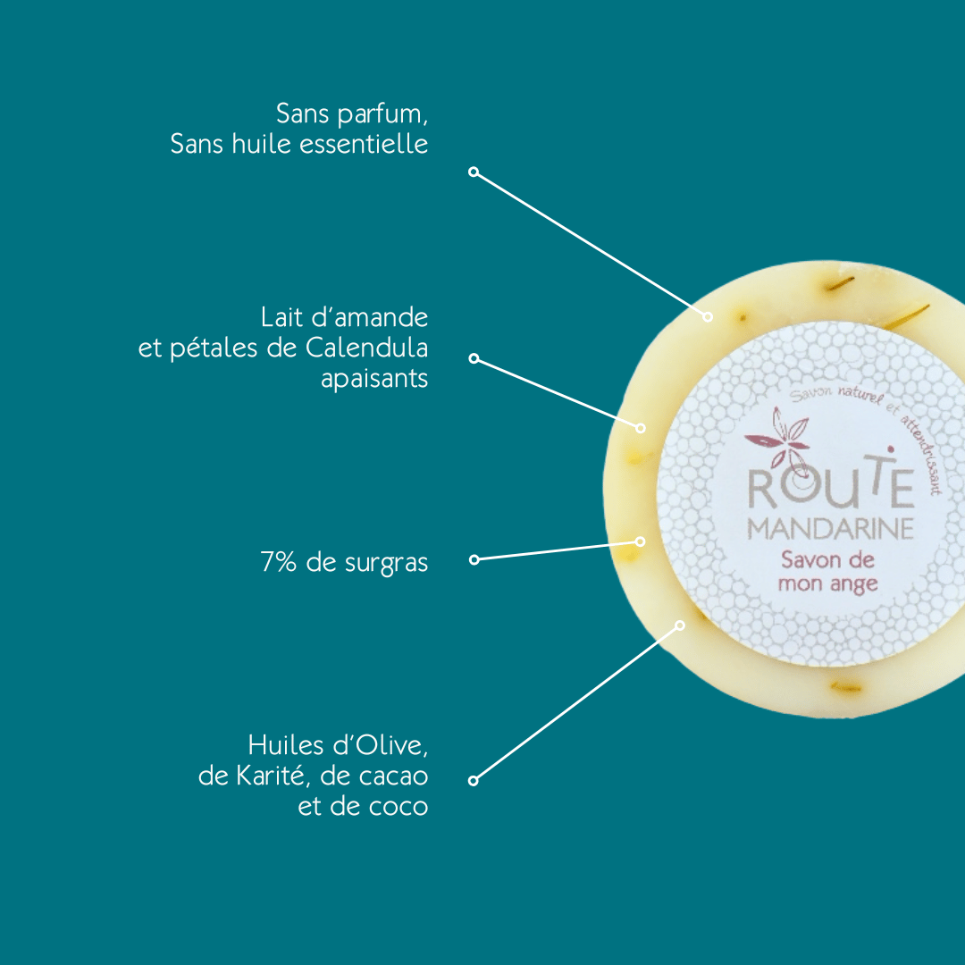 publication facebook sur le savon de mon ange composition