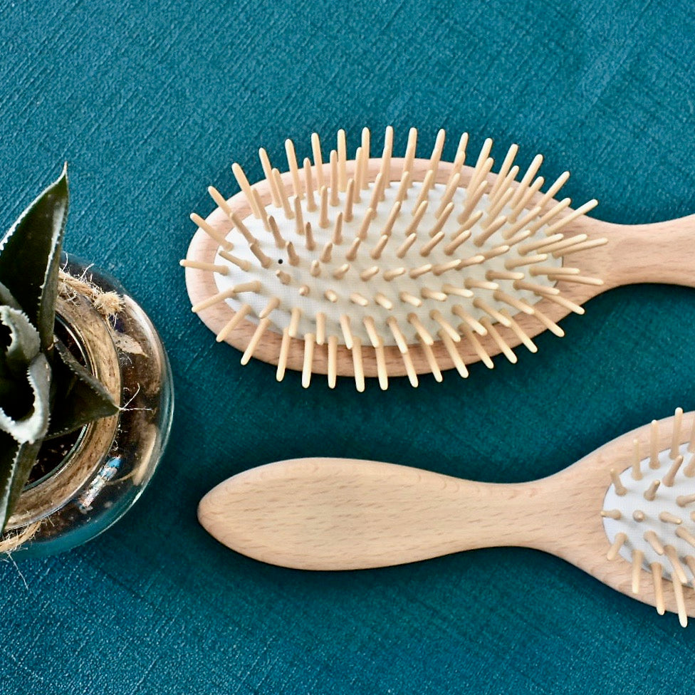 Brosse à cheveux en bois Route mandarine